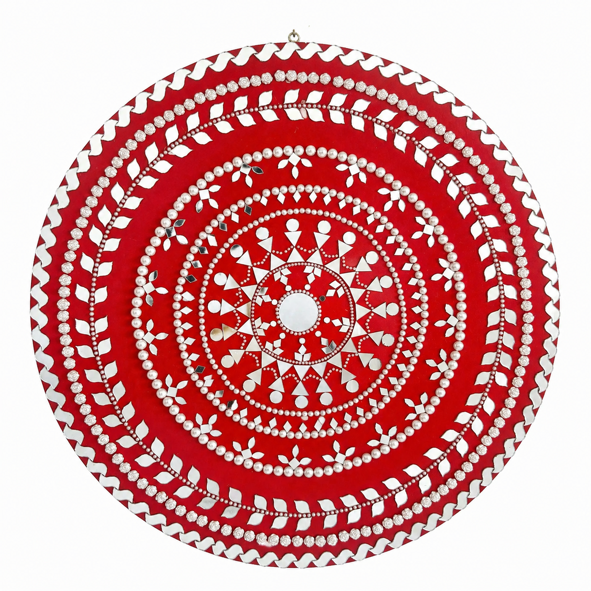 Handmade Mandala Wall Mirror - Indian Wooden Wall Art, Decorative Art Decor - Ira World Art LLC