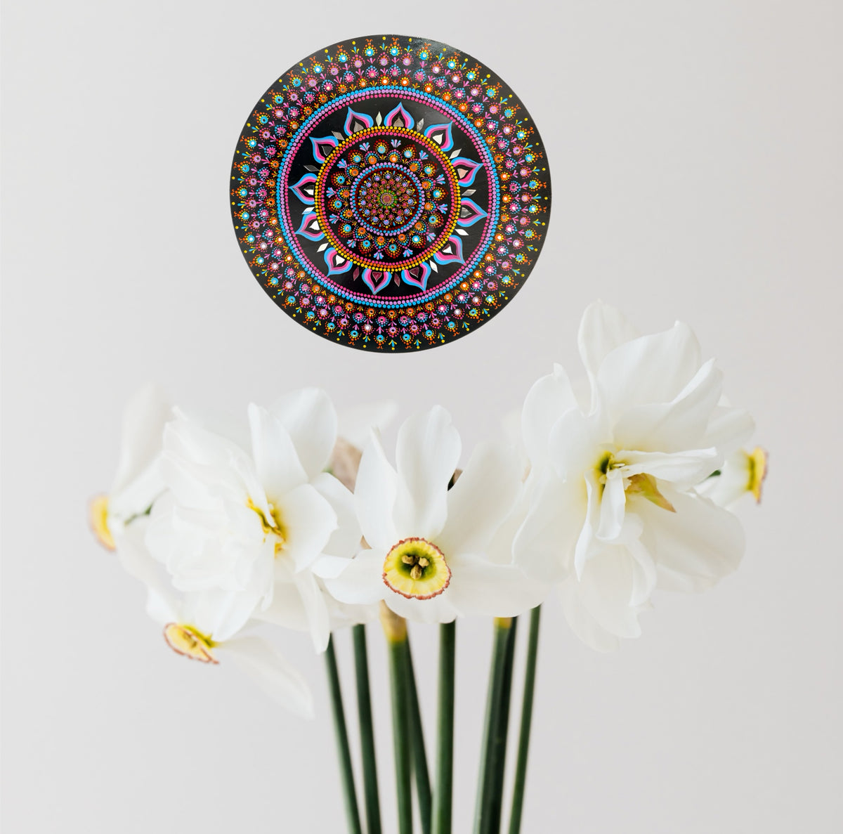 Colorful Geometric Mandala Painting – Handmade Wooden Wall Decor, Meditation Room Art - Ira World Art LLC