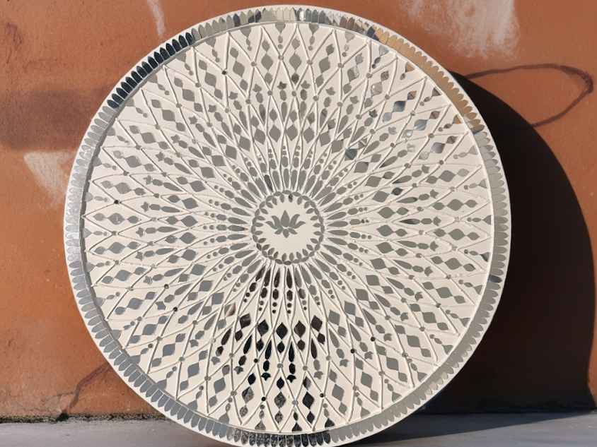Mandala Mirror Wall Art | 25x25 Round Handmade Geometric Wall Hanging | Boho Chic Mirror Mosaic Decor on MDF - Ira World Art LLC