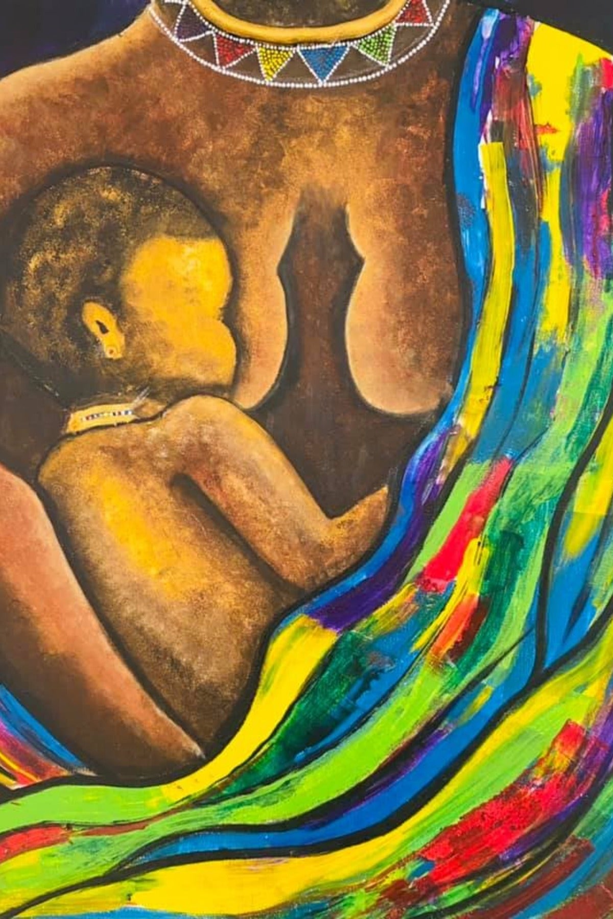 Wall art | Handmade Mother and Child painting | Original Canvas Painting | Mother's Day Gift | Nursing | handmade wall art | Home decor |20"24" - Ira World Art LLC